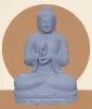 Product image 1 of the product “Seated Buddha, position Dharmachakra, 67 x 47,5 x 98 cm, riverstone grey ”