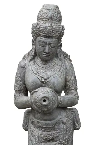 Product image of the product “Standing Dewi Sri as a water feature, 153cm height, cast stone, handcrafted & coloured 153 cm”
