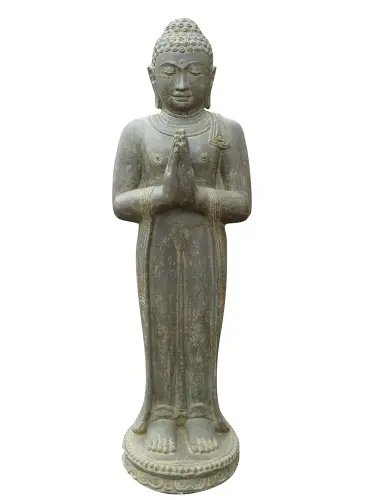 Product image of the product “Standing Buddha, India, 80 cm height, cast stone, handcrafted & coloured 80 cm”