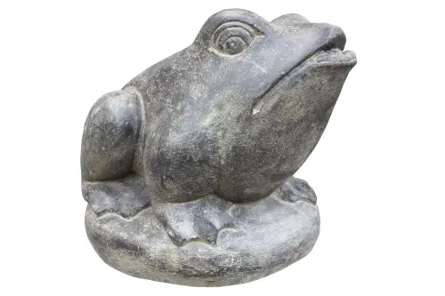 Product image of the product “Sitting frog as water feature, 23 cm height | Cast stone, handcrafted & coloured 23 cm”