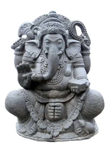 Product image of the product “Ganesh, seated, 135 cm H, cast stone, hollow, antique finish 135 cm”