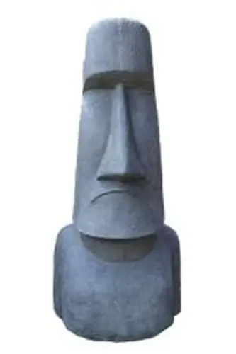 Product image of the product “Moai head, 54x48x120cm, cast from stone, handcrafted and colored in the color antique finish 120 cm”