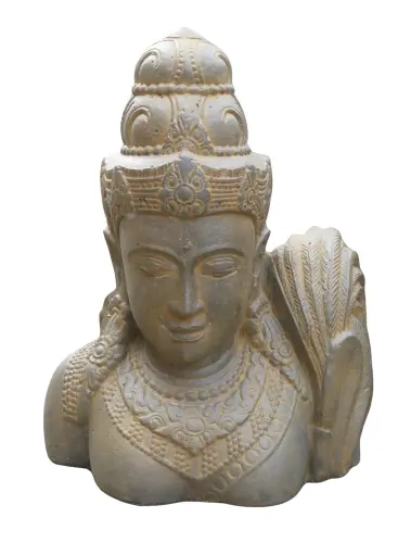 Product image of the product “Sri Dewi Bust, Cast stone, 53cm High, Antique finish colour. ”