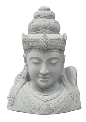 Product image of the product “Sri Dewi Bust, Cast stone, 160cm High, Antique finish colour. ”