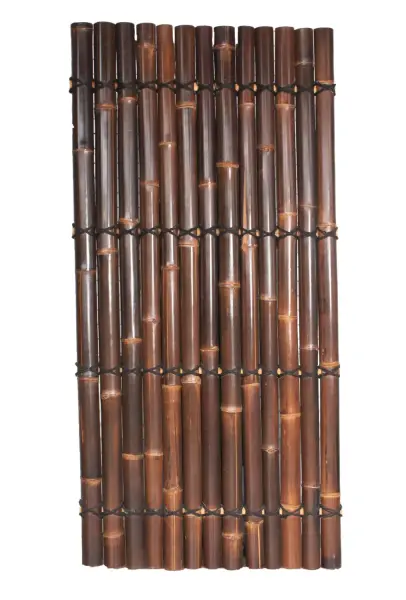 Product image 1 of the product “Bamboo  element Pallet cover, rigid, brown-black (wulung), with decorative rope. Diameter 3-5cm 83 x 32 cm Height. ”