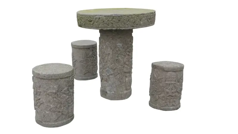 Product image 1 of the product “Garden set, 4xstone stool with table 70cm D ”