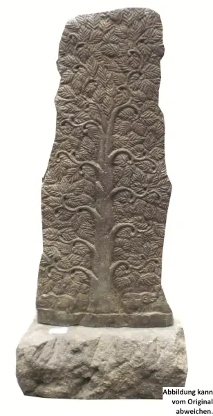 Product image 1 of the product “Tree relief motif on both sides (2 pieces), 170 cm H | Natural stone (Basanit), stonemasonry ”