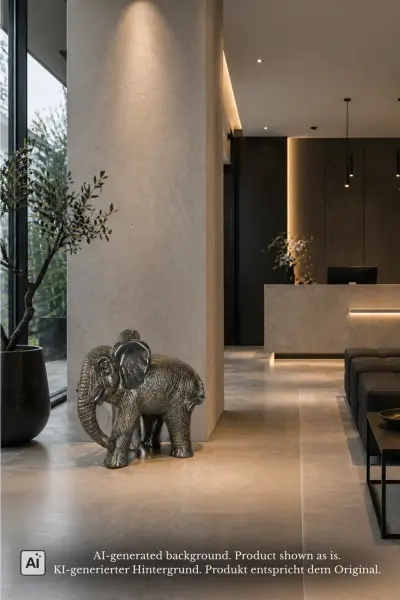 Product image 1 of the product “Elephant, 85cm Length | GRC (Glassfibre Reinforced Concrete), Copper Finish ”