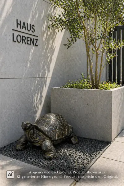 Product image 1 of the product “Turtle, 47cm Length | GRC (Glassfibre Reinforced Concrete), Copper Finish ”