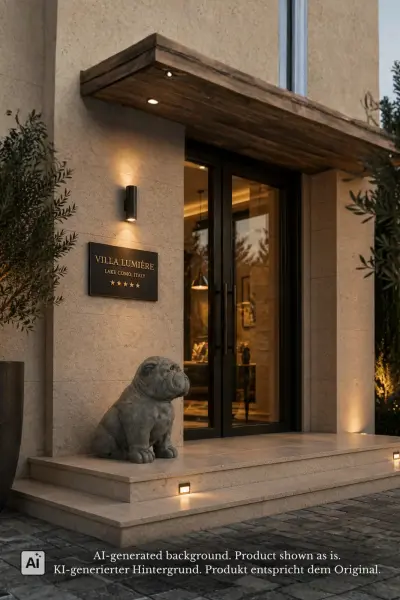 Product image 1 of the product “Seated giant Bulldog, 115cm height.  Made from fibre cement ”