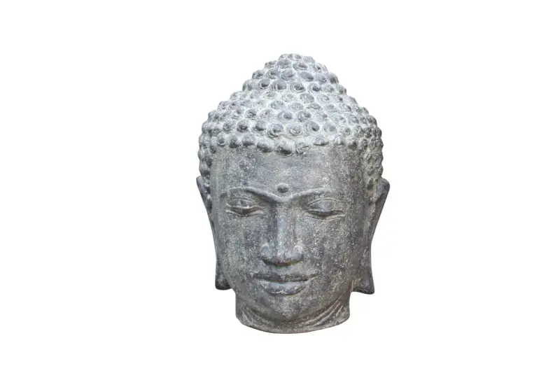Product image 1 of the product “Buddha head, 25cm height, cast stone, handcrafted & coloured 25 cm”