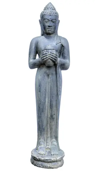 Product image 1 of the product “Standing Buddha, cast stone, 158cm high, Antique Finish ”