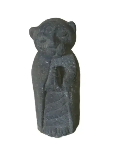 Product image 1 of the product “Standing cat monk rather slim. The height is 20cm. dyed in the color antique finish ”