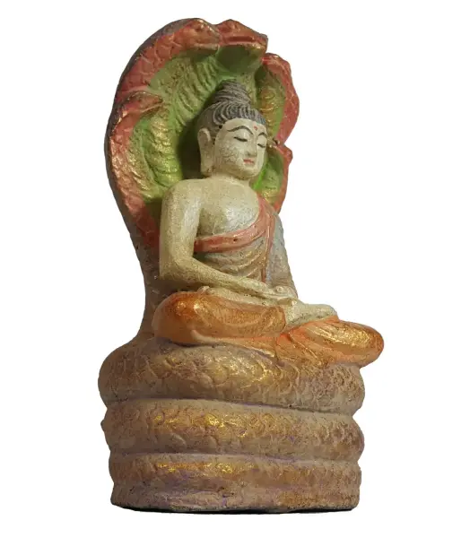 Product image 1 of the product “Sitting Buddha with snake, 26 cm, handpainted ”