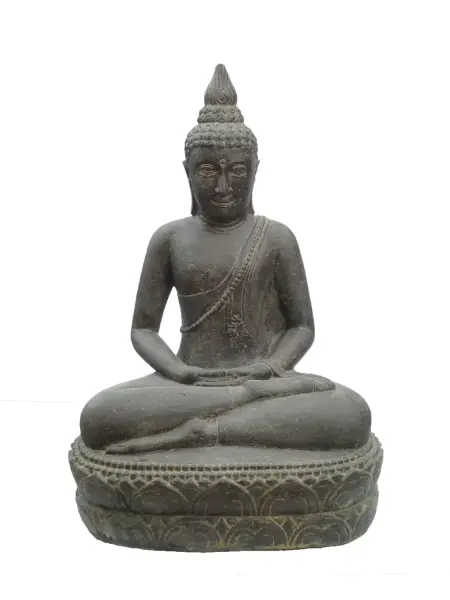 Product image 1 of the product “Sitting Buddha - Thai style with symbolized flame on the head, in the sizes from 100cm to 125cm, Antique finish ”