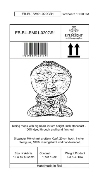 Product image 10 of the product “Nima - Sitting monk with big head, 22 cm H | cast stone ”