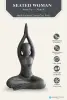 Product image 2 of the product “Sitting woman in yoga pose - arms up, 30cm high. Cast stone, handcrafted & colored 30 cm”
