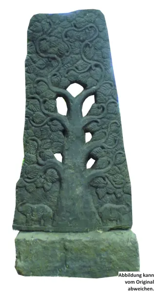 Product image of the product “Tree relief motif on both sides (2 pieces), 170 cm H | Natural stone (Basanit), stonemasonry ”