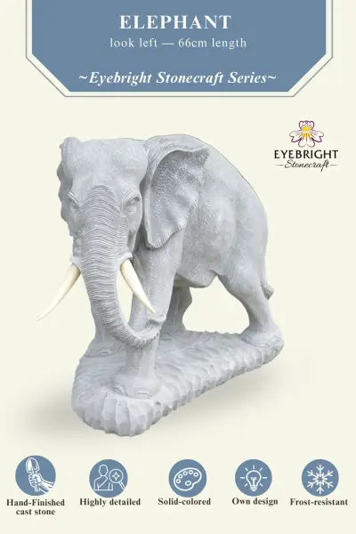 Product image of the product “Rajah - Elephant, looking to the left, 66 cm L | cast stone ”