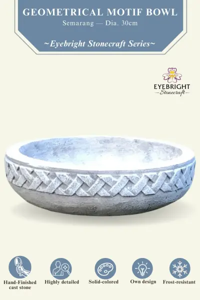 Product image of the product “Semarang - Bowl with geometrical motif, Ø 30 cm | cast stone ”