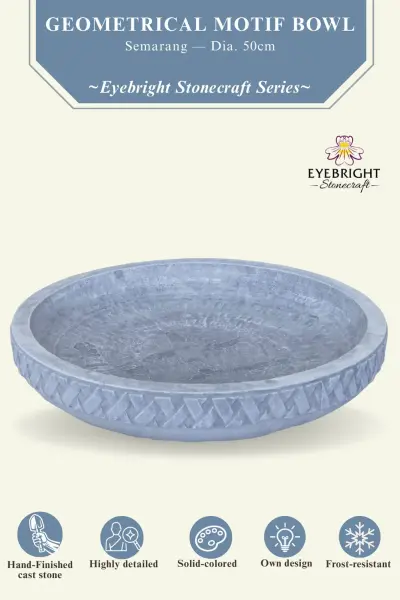 Product image of the product “Semarang - Bowl with geometrical motif, Ø 50 cm | cast stone ”