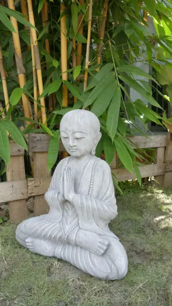 Product image of the product “Lokesh - Seated Monk no hair, 64 cm H | cast stone ”