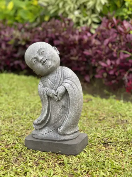 Product image of the product “Ling - Monk, standing, bent sideways, 34 cm H | cast stone ”