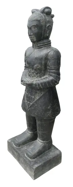 Product image of the product “Chinese warrior, standing, 120 cm height, cast stone, handcrafted & coloured 120 cm”