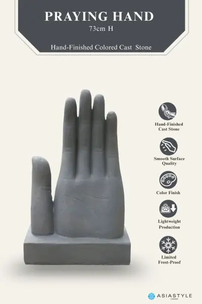 Product image of the product “Praying Hand – Zen Garden Sculpture, Cast stone, 73 cm High, Bronze Colour. ”