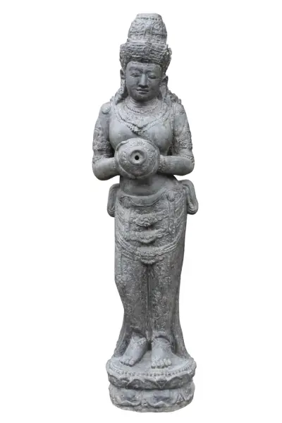 Product image of the product “Standing Dewi Sri as a water feature, 153cm height, cast stone, handcrafted & coloured 153 cm”