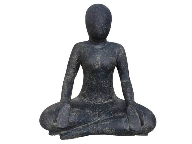 Product image 2 of the product “Sitting woman in yoga position - Lotus Position, in the sizes from 30 to 130cm, cast stone, antique finish ”