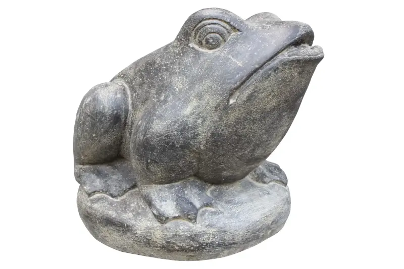 Product image of the product “Sitting frog as water feature, 23 cm height | Cast stone, handcrafted & coloured 23 cm”