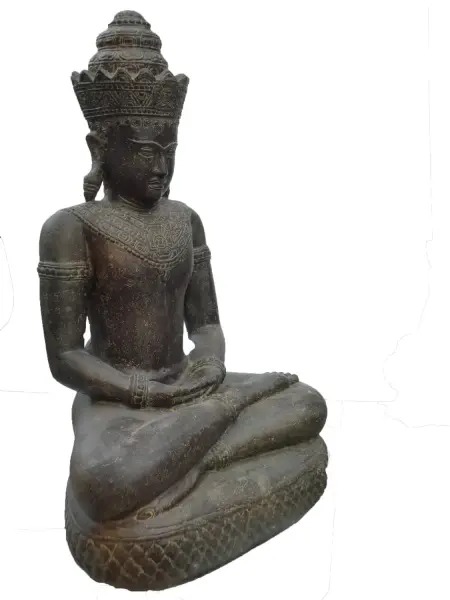 Product image of the product “Sitting Buddha - Khmer style. 100cm height. Painted in the color antique finish ”