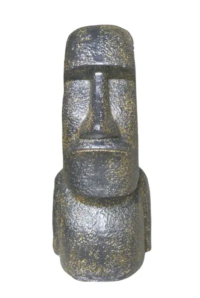 Product image 3 of the product “Moai Head Sculpture, 82cm Height | GRC (Glassfibre Reinforced Concrete), Copper Finish ”