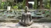 Product image 4 of the product “Sitting woman in yoga position - lotus position, 30cm high. Cast stone, handcrafted & colored 30 cm”