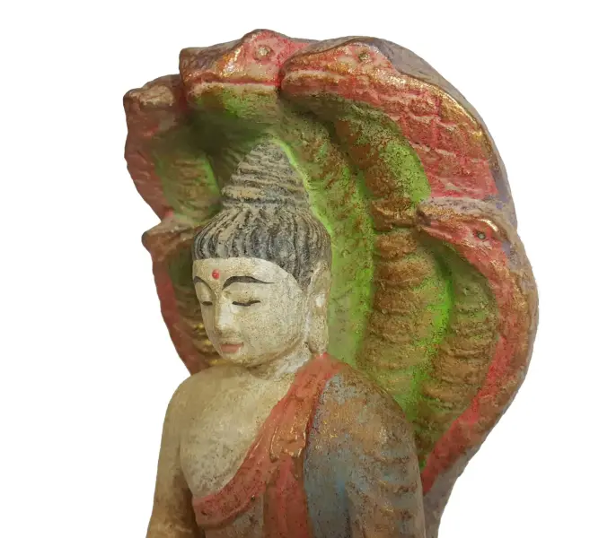 Product image 4 of the product “Sitting Buddha with snake, 26 cm, handpainted ”