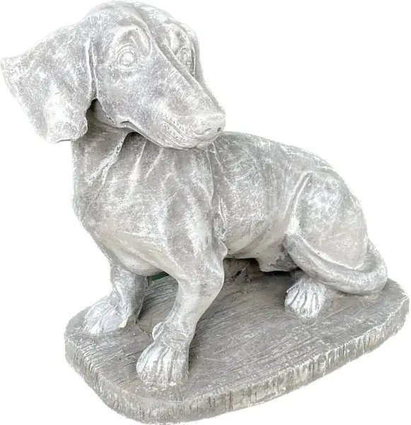 Product image 5 of the product “Timber - Dachshund sitting on a pedestal, 37 cm L | cast stone ”