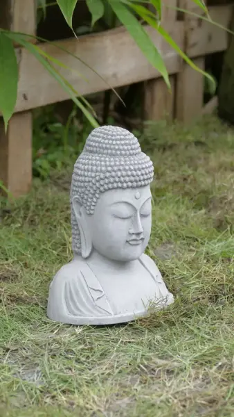 Product image 5 of the product “Arjun - Plaque Buddha Head, 21.5cm Height | cast stone ”