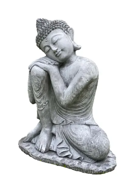 Product image 5 of the product “Rahman - Buddha relax- one leg up, 65 cm H | cast stone ”