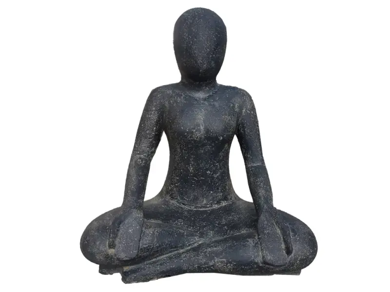 Product image 5 of the product “Sitting woman in yoga position - lotus position, 30cm high. Cast stone, handcrafted & colored 30 cm”
