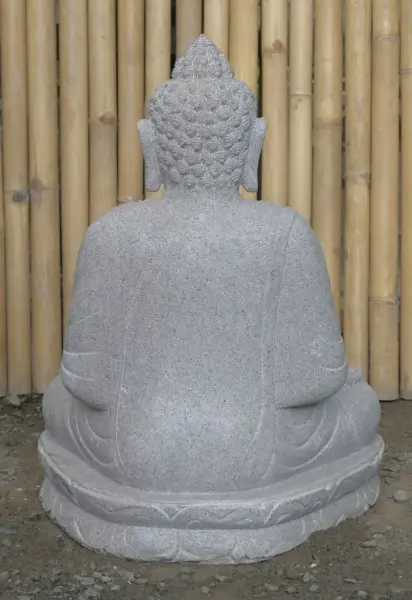Product image 5 of the product “Seated Buddha made of Riverstone in Dhyana position - gesture of meditation, H.62 cm, natural. ”