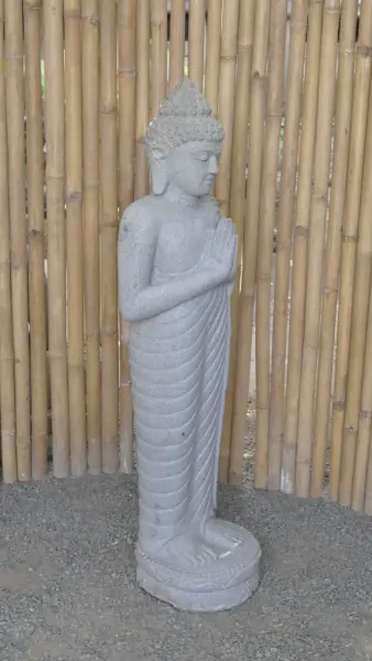Product image 5 of the product “Standing Buddha made of Riverstone, position Namaskara , H. 120cm. ”