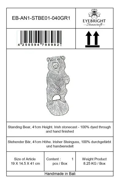 Product image 6 of the product “Standing Bear on 2 legs, 41 cm Height | cast stone ”