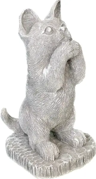 Product image 6 of the product “Sammy - Standing kitten on a pedestal, 27cm H | cast stone ”