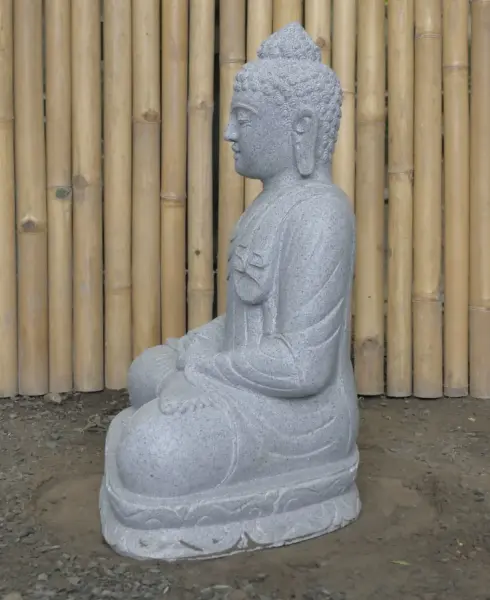 Product image 6 of the product “Seated Buddha made of Riverstone in Dhyana position - gesture of meditation, H.62 cm, natural. ”