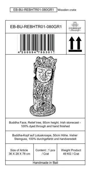Product image 7 of the product “Jadoo - Buddha Face, Relief tree, 78cm H | cast stone ”