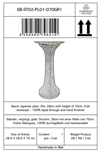 Product image 7 of the product “Merapi - pedestal, tapered, smooth, Ø 28cm, 70cm H | cast stone ”