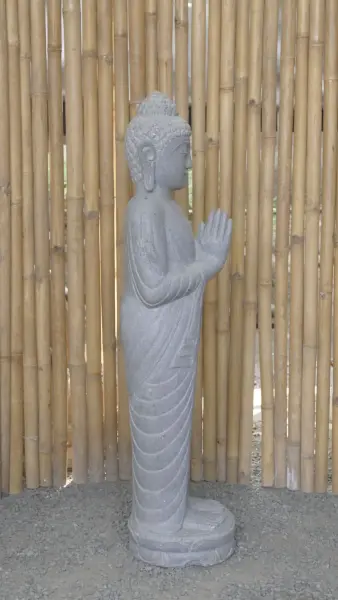 Product image 7 of the product “Standing Buddha made of Riverstone, position Namaskara , H. 118cm. ”