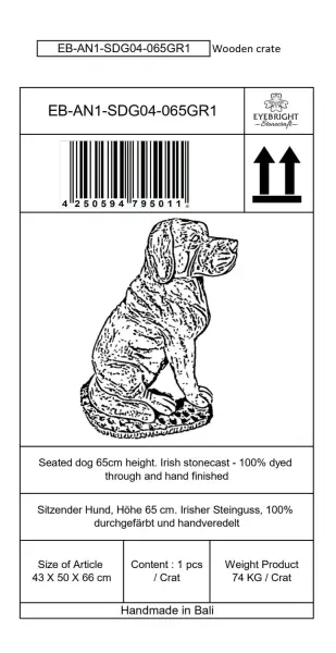 Product image 8 of the product “Henry - Dog, sitting 66cm H | cast stone ”