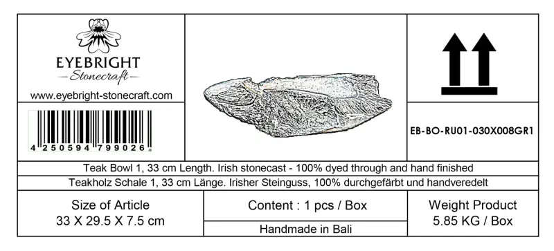 Product image 8 of the product “Nature's Touch cast stone bowl, 33 cm Length ”